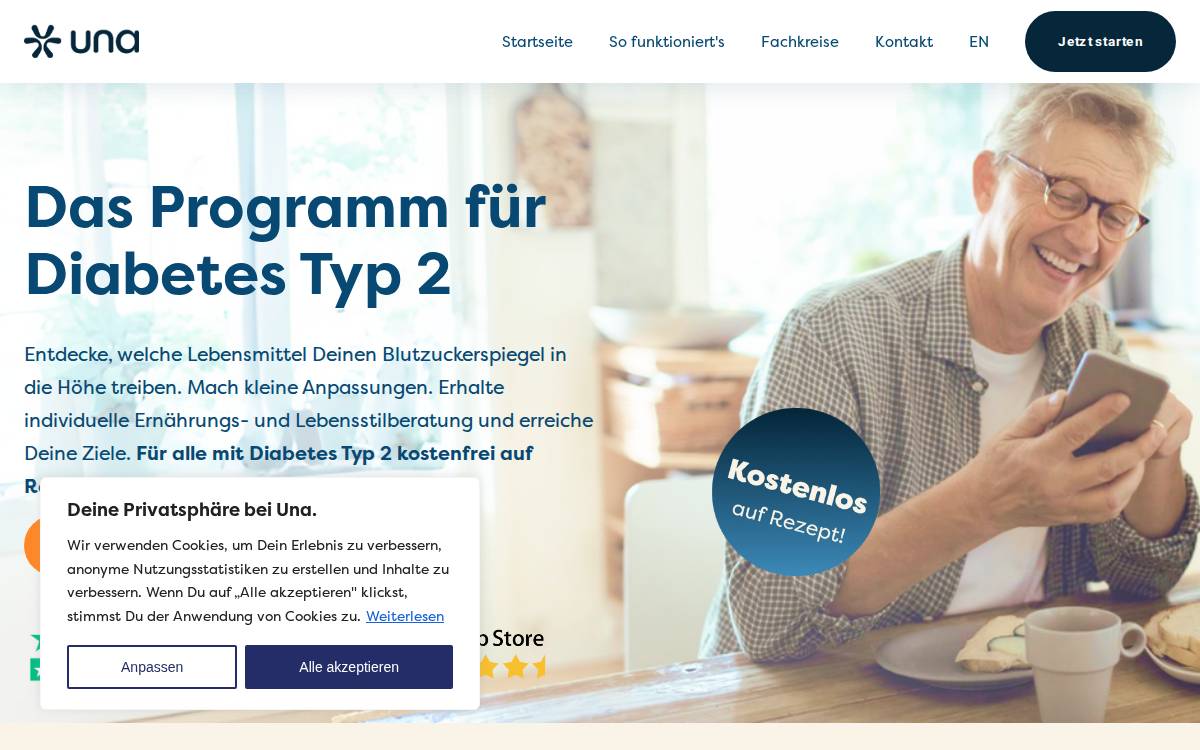 Una Health website preview