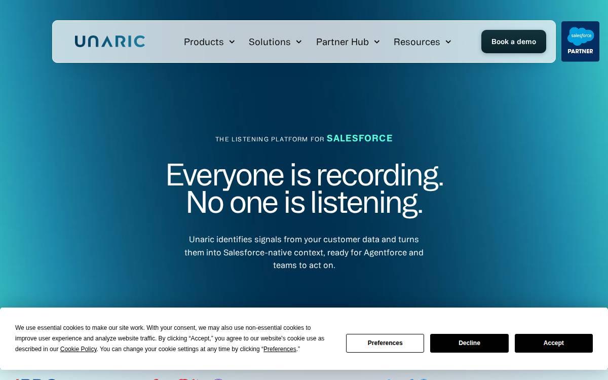 Unaric website preview
