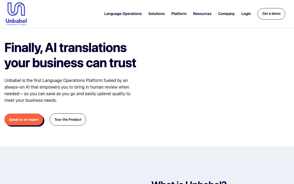 Unbabel website preview