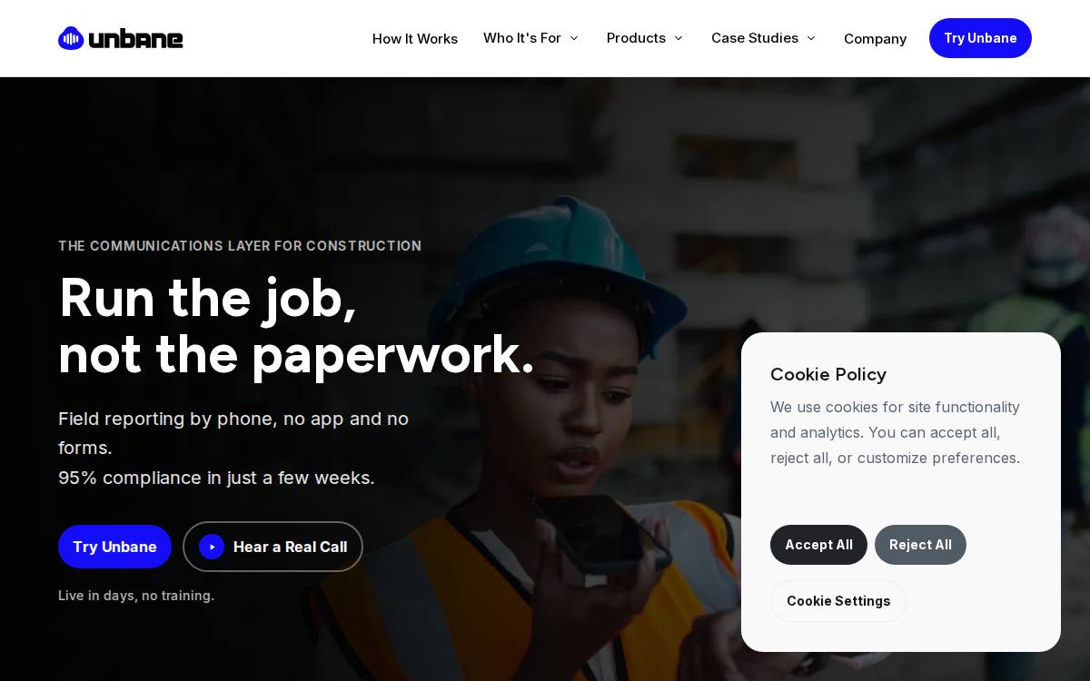 unbane website preview
