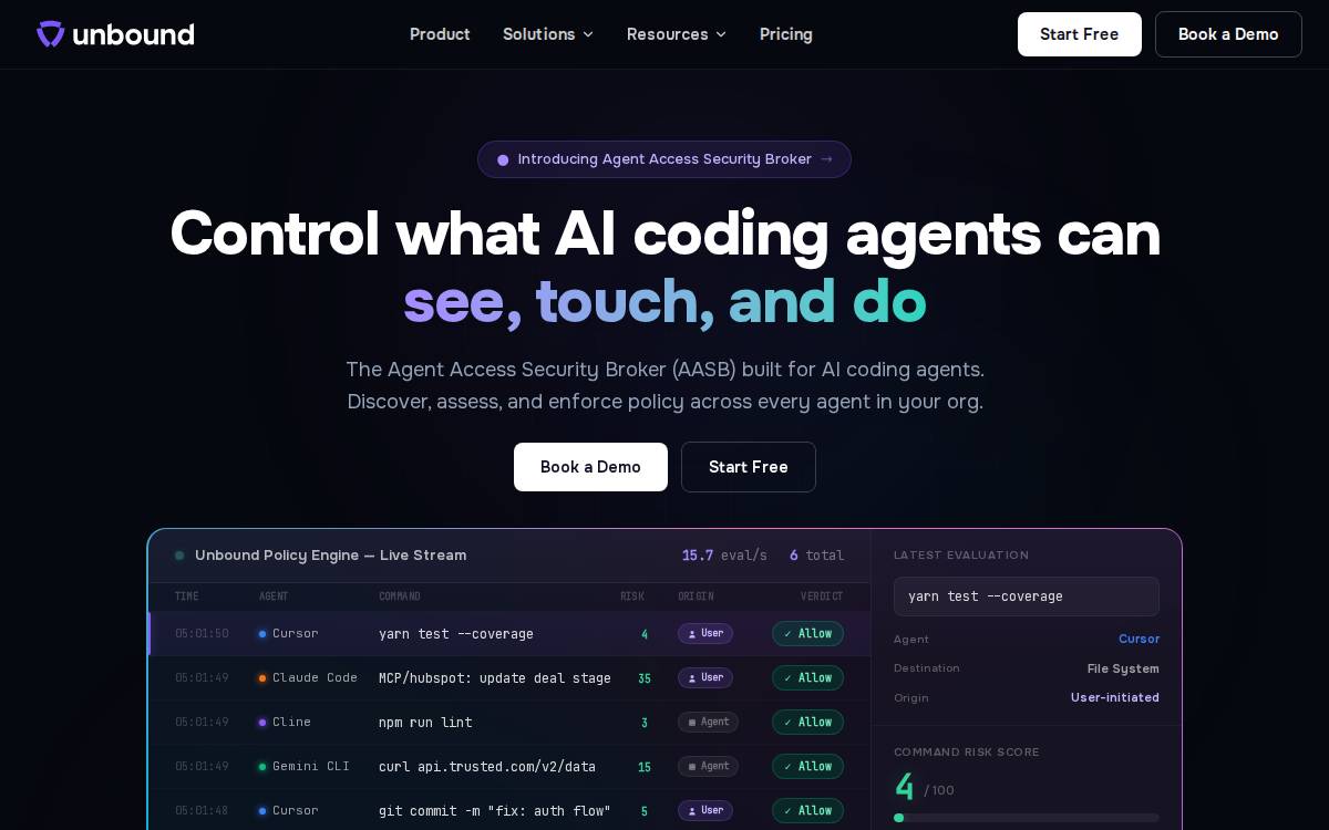 Unbound website preview