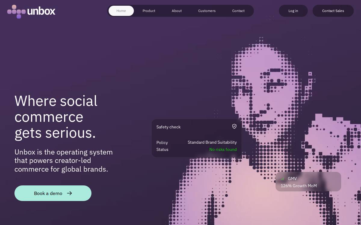 Unbox Commerce website preview