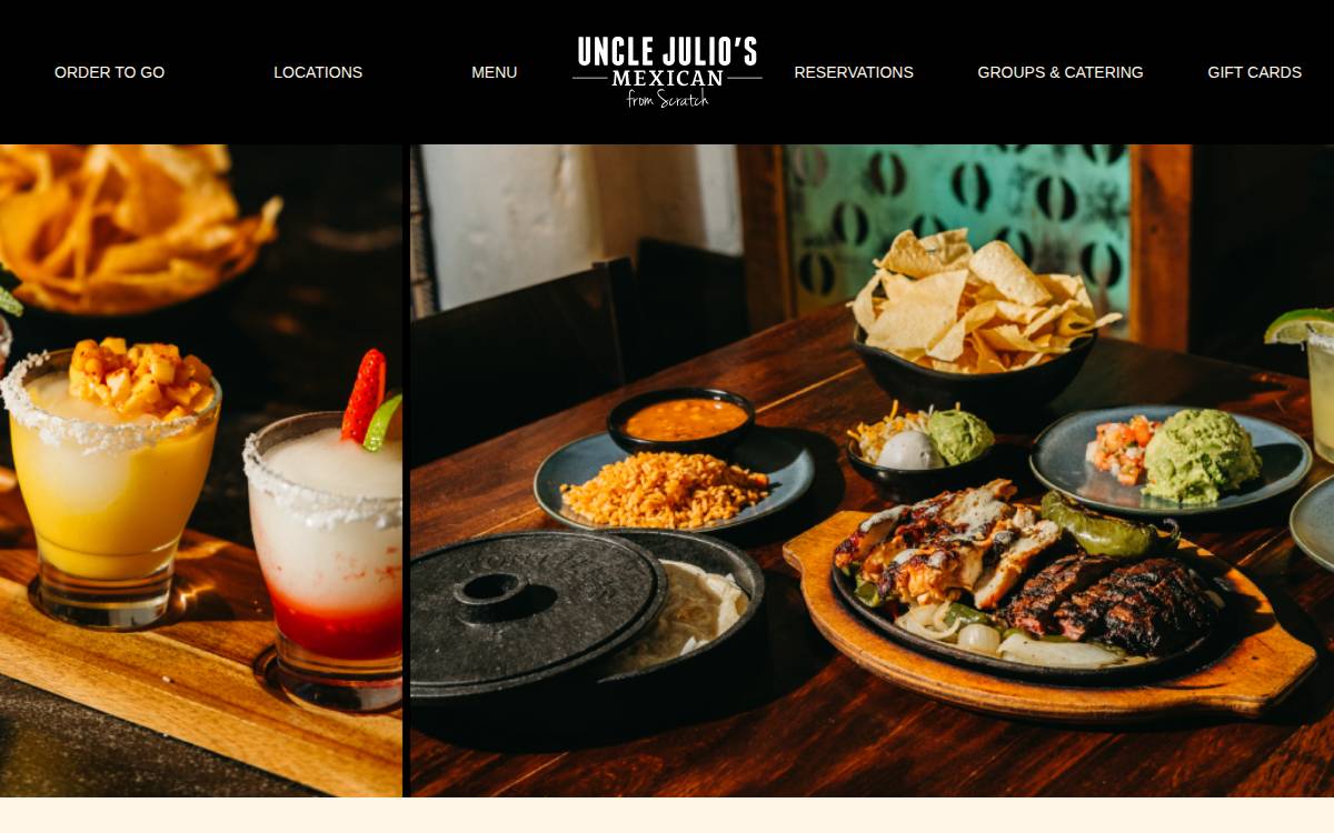 Uncle Julio's website preview