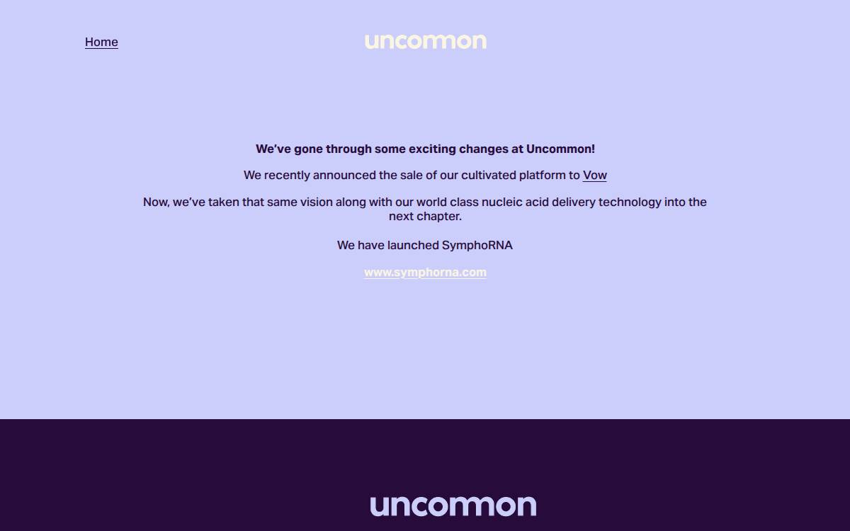 Uncommon Bio website preview