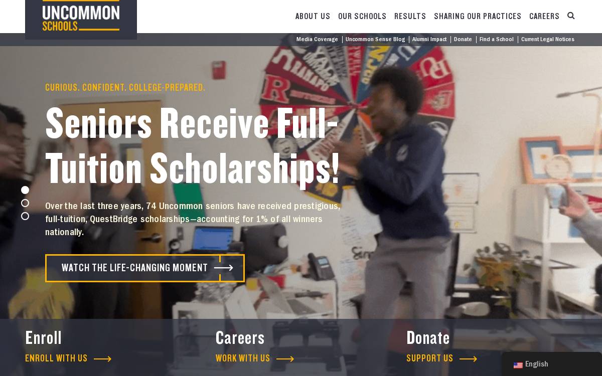 Uncommonschools website preview