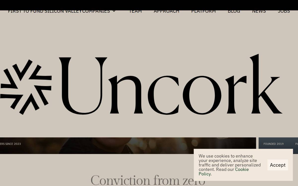Uncork Capital website preview