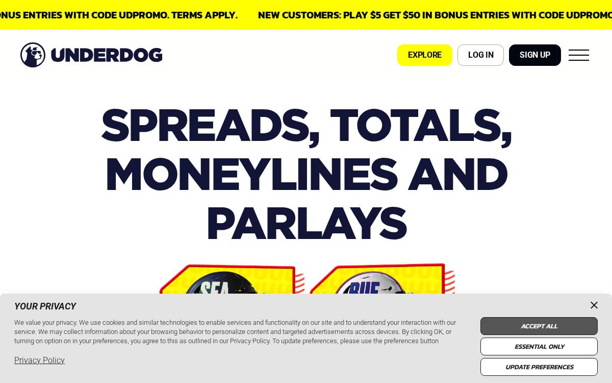 Underdog website preview