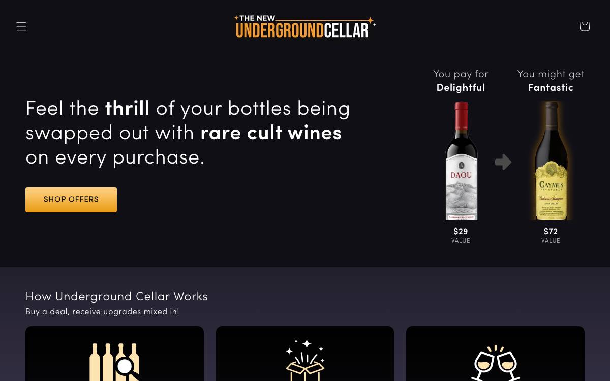 Underground Cellar website preview