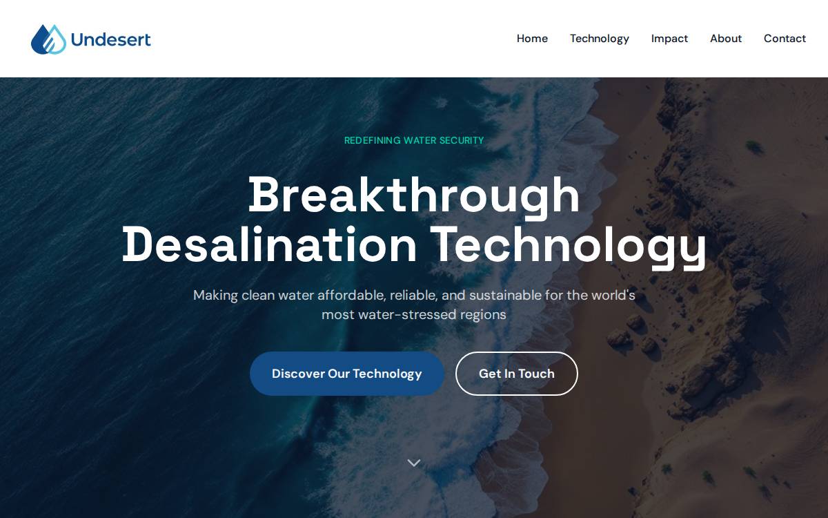 Undesert Corporation website preview
