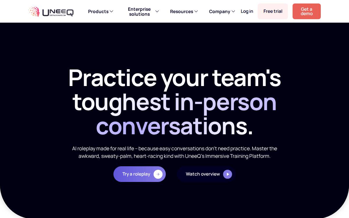 Uneeq website preview