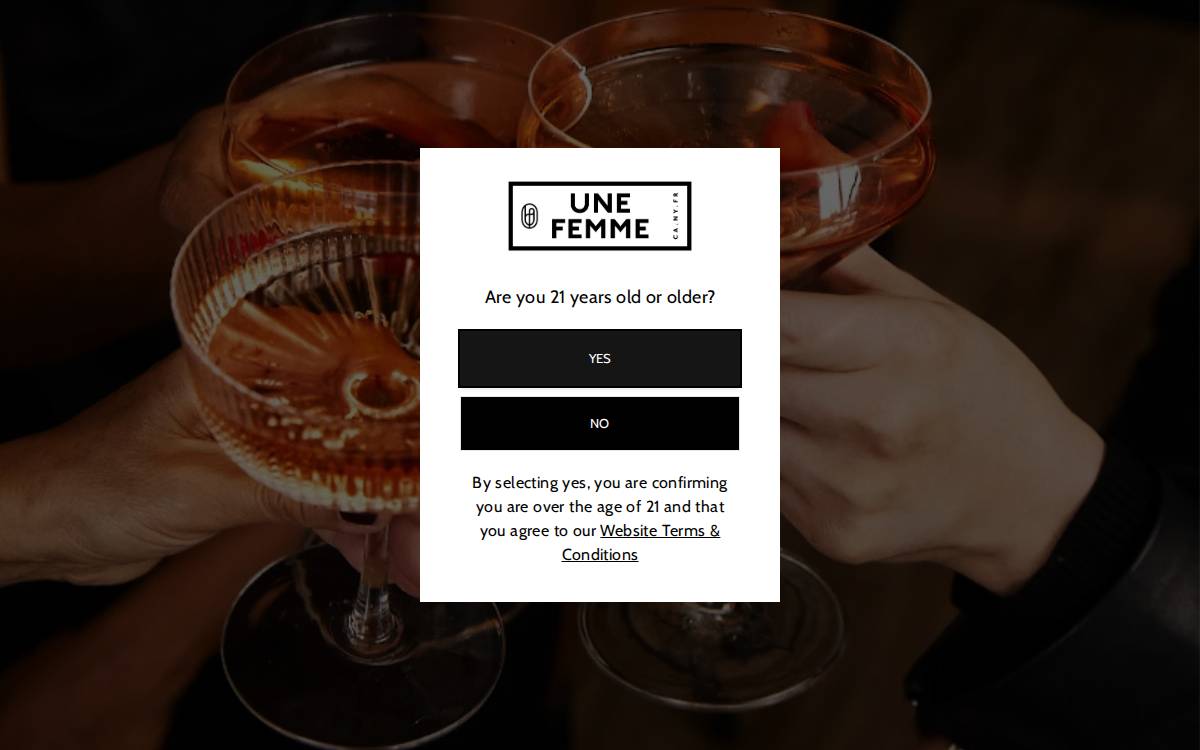 Une Femme Wines website preview