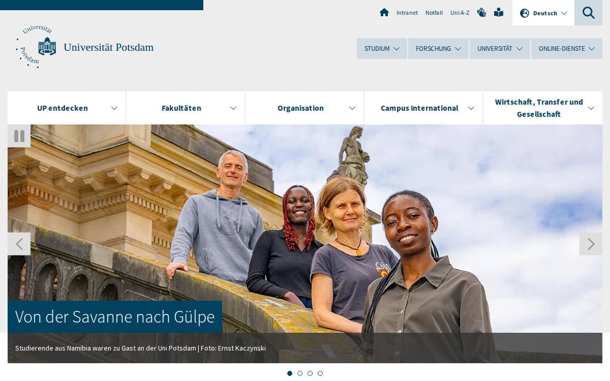 Uni Potsdam website preview