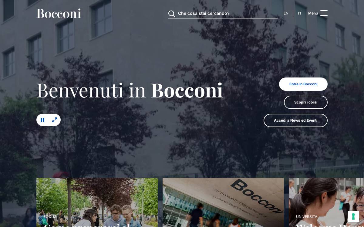 Unibocconi website preview