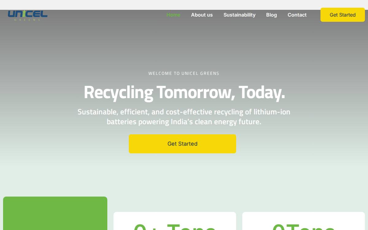 Unicelgreens website preview