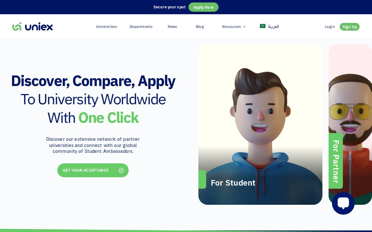 Uniex website preview