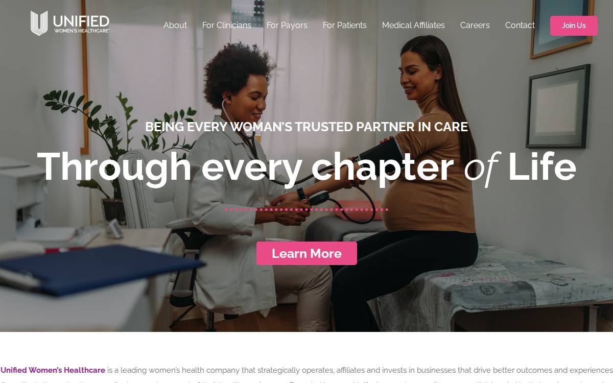 Unified Womens Healthcare website preview