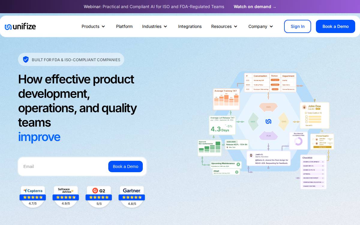 Unifize website preview
