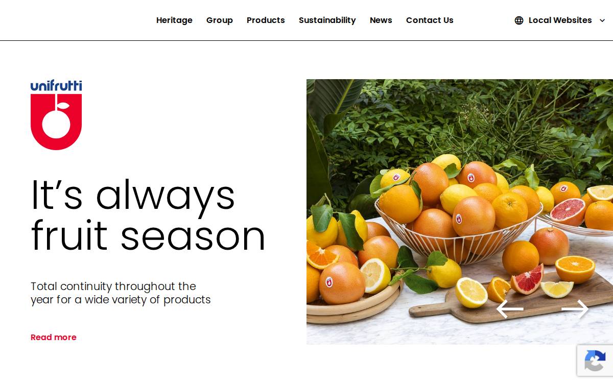 Unifrutti Group website preview