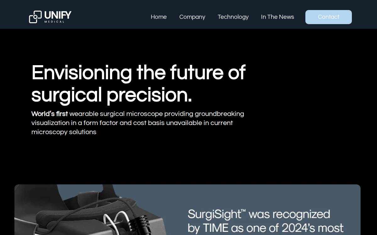 Unify Medical website preview