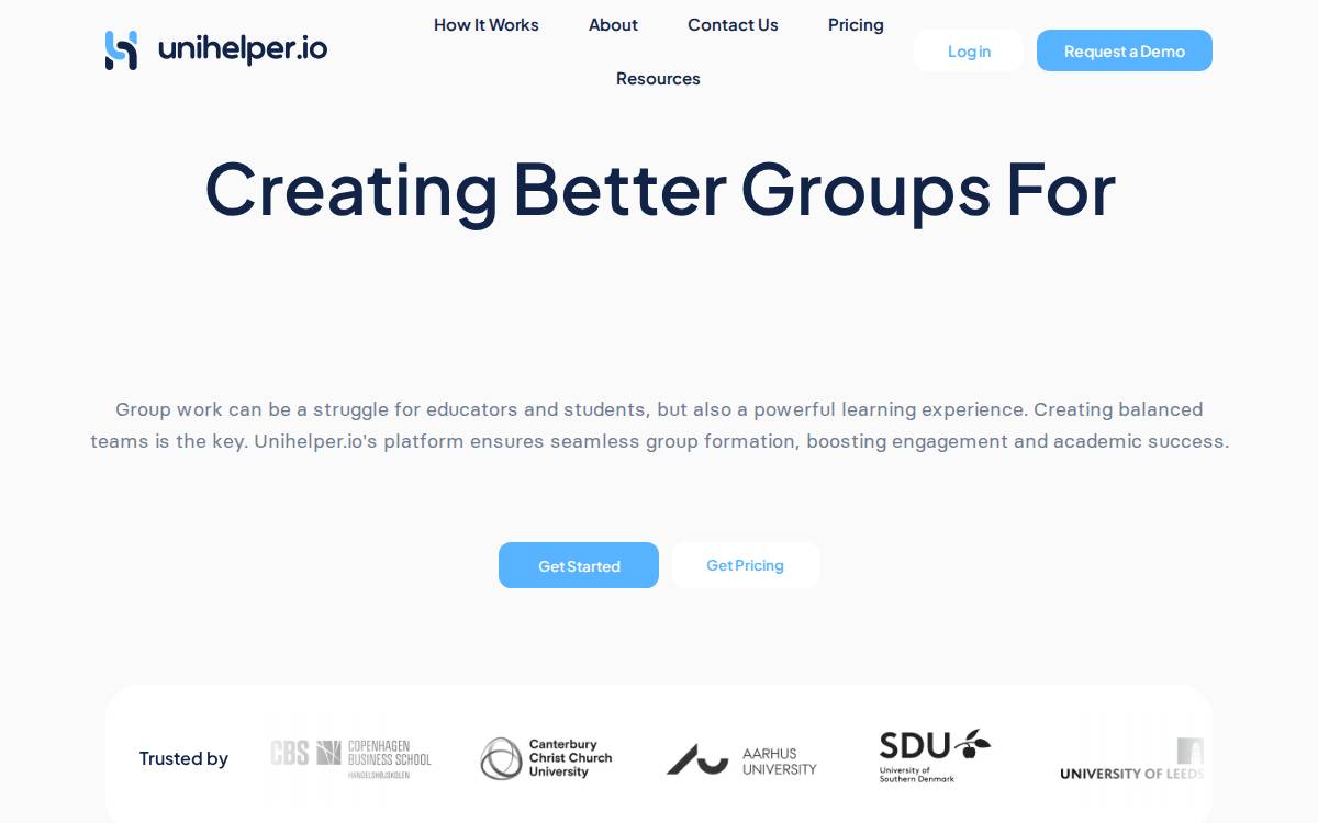 UniHelper website preview