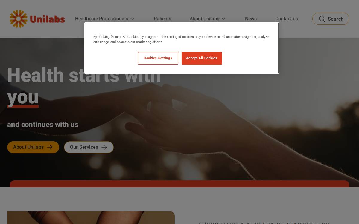 Unilabs website preview
