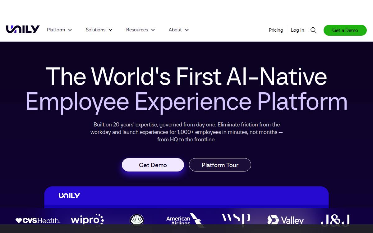 Unily website preview