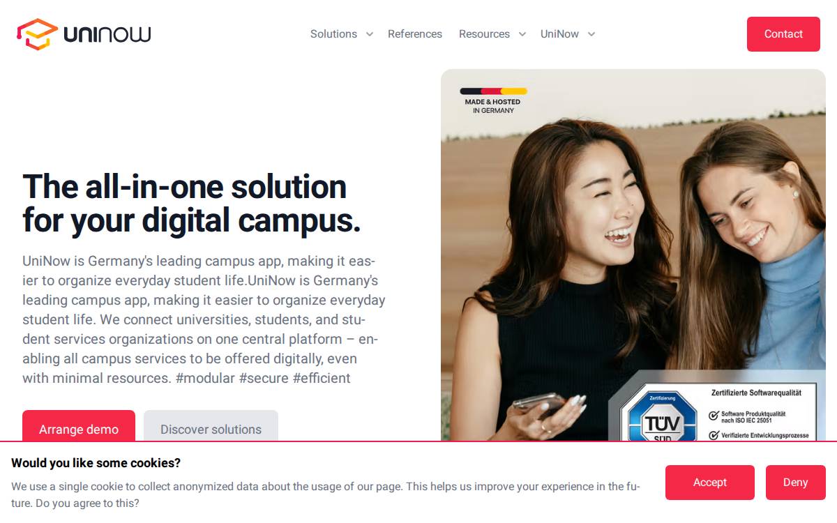 UniNow website preview