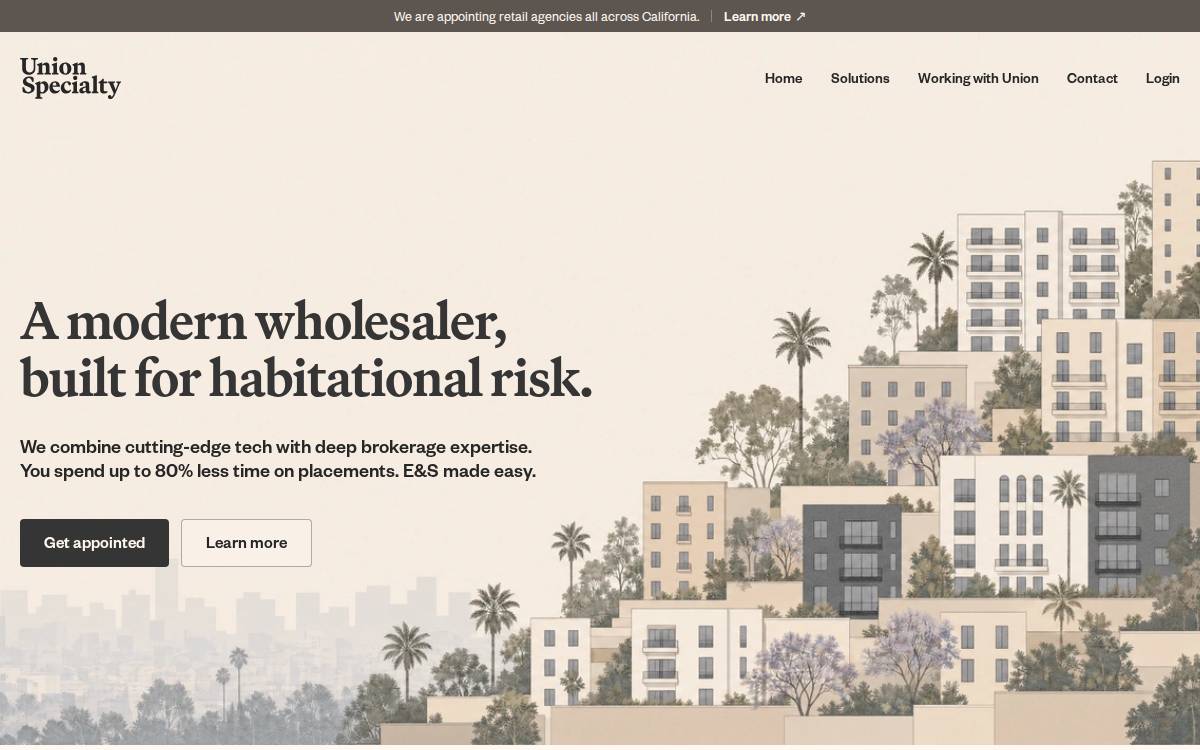 Union Specialty website preview