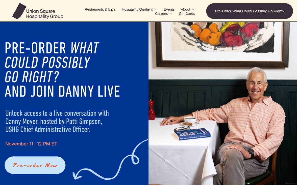 Union Square Hospitality Group website preview