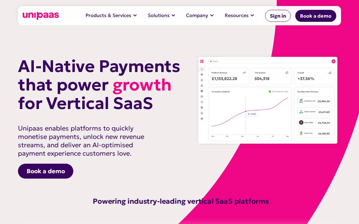 Unipaas website preview