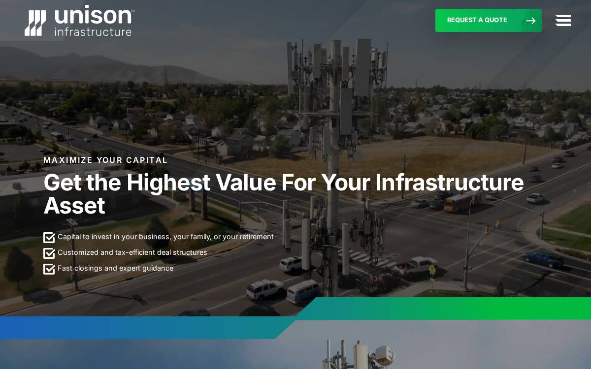 Unisoninfra website preview