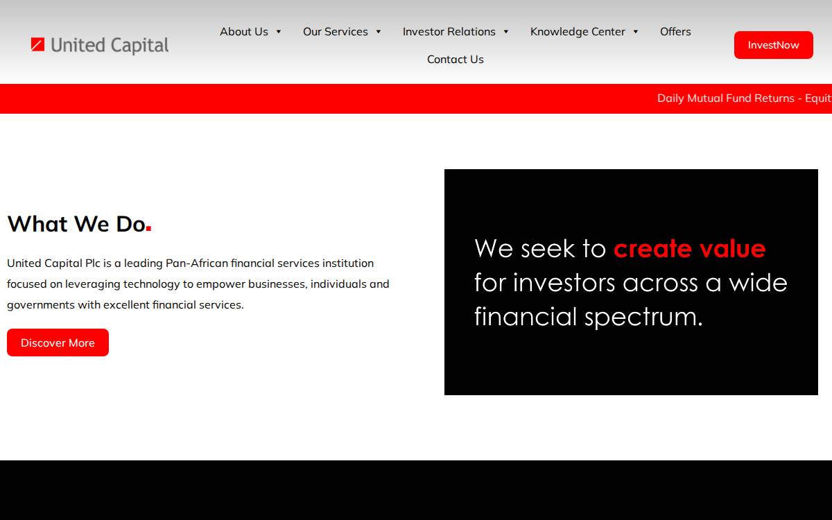 united capital website preview