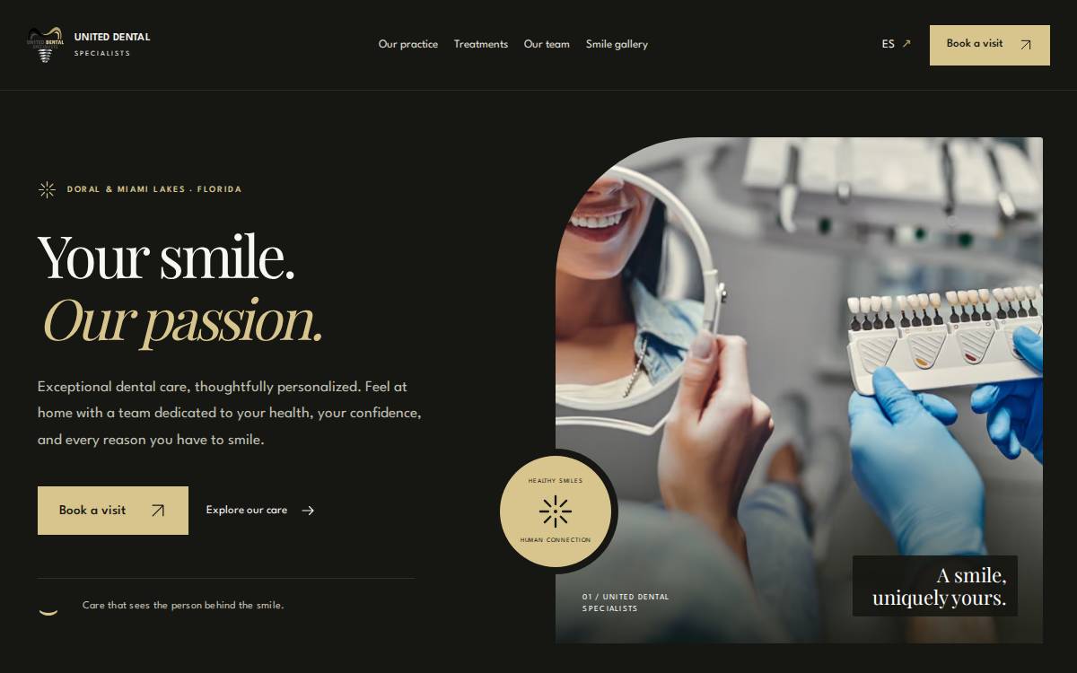 United Dental website preview