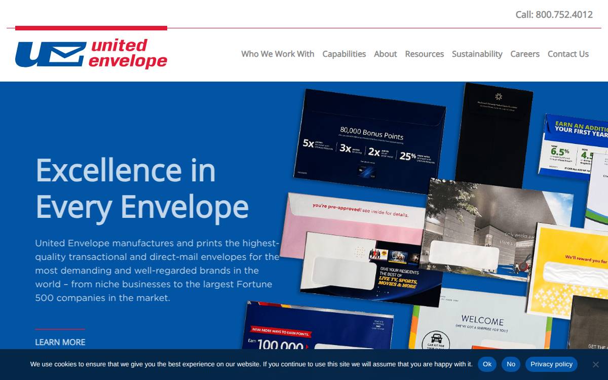 UNITED ENVELOPE website preview