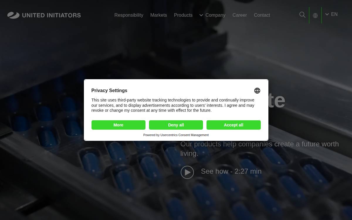 United Initiators website preview