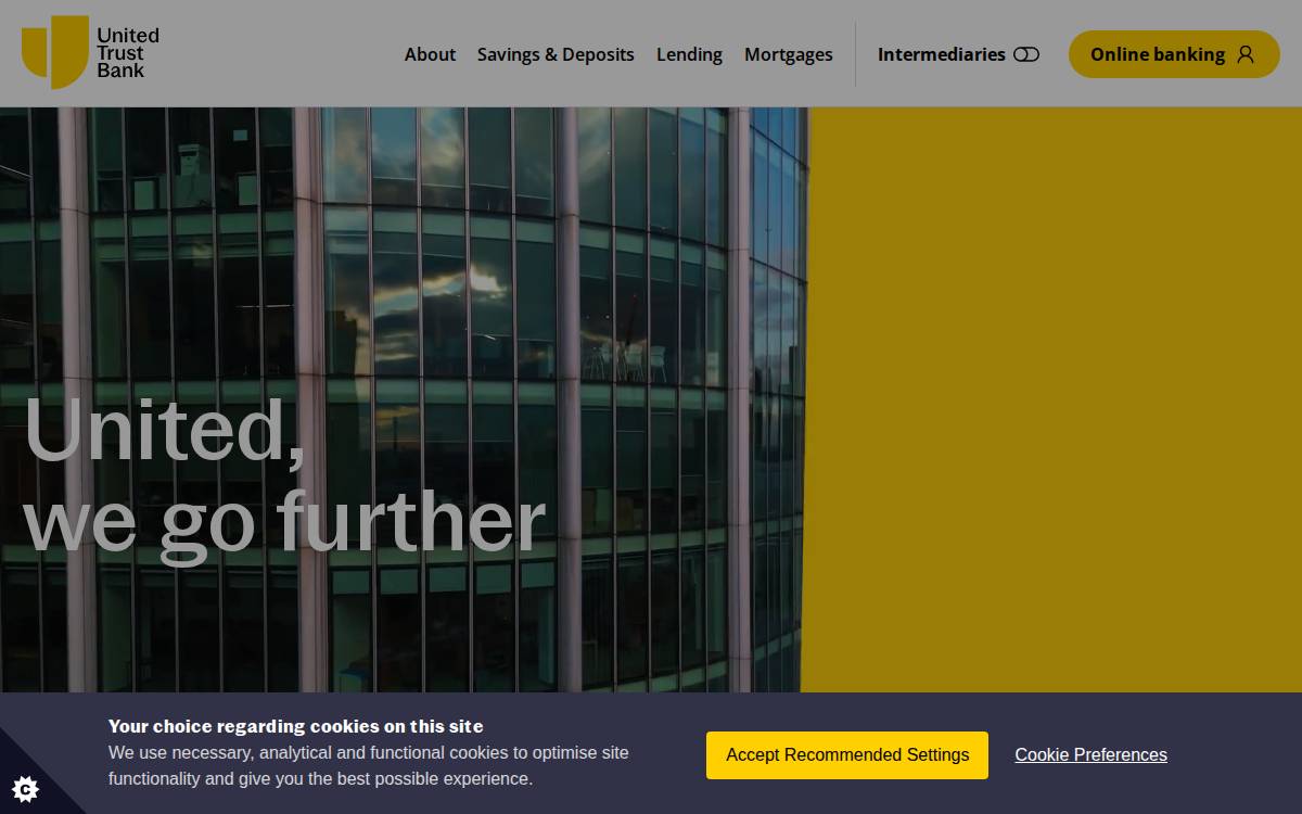United Trust Bank website preview