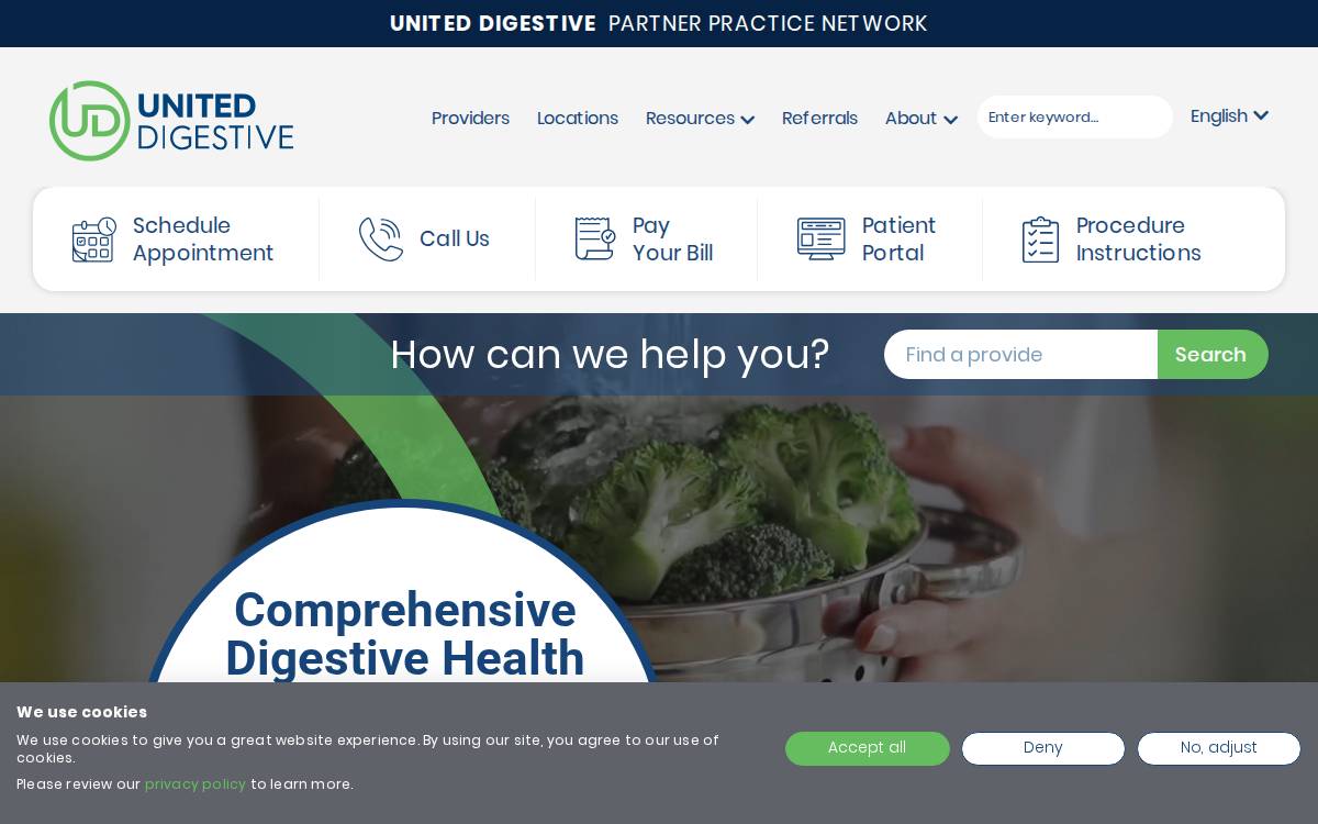 United Digestive website preview