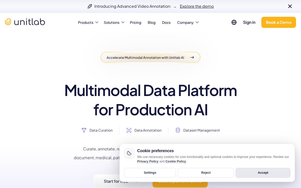 Unitlab AI website preview