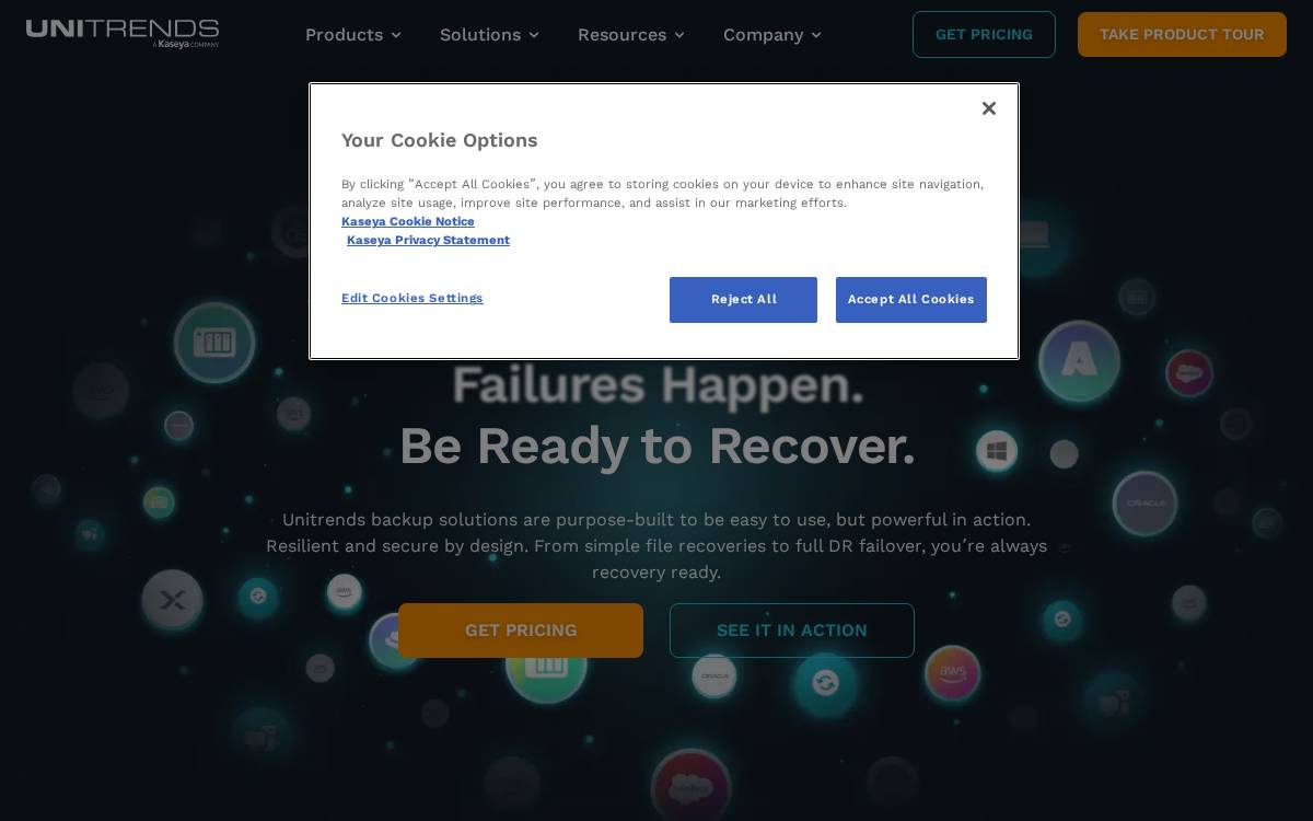 Unitrends website preview