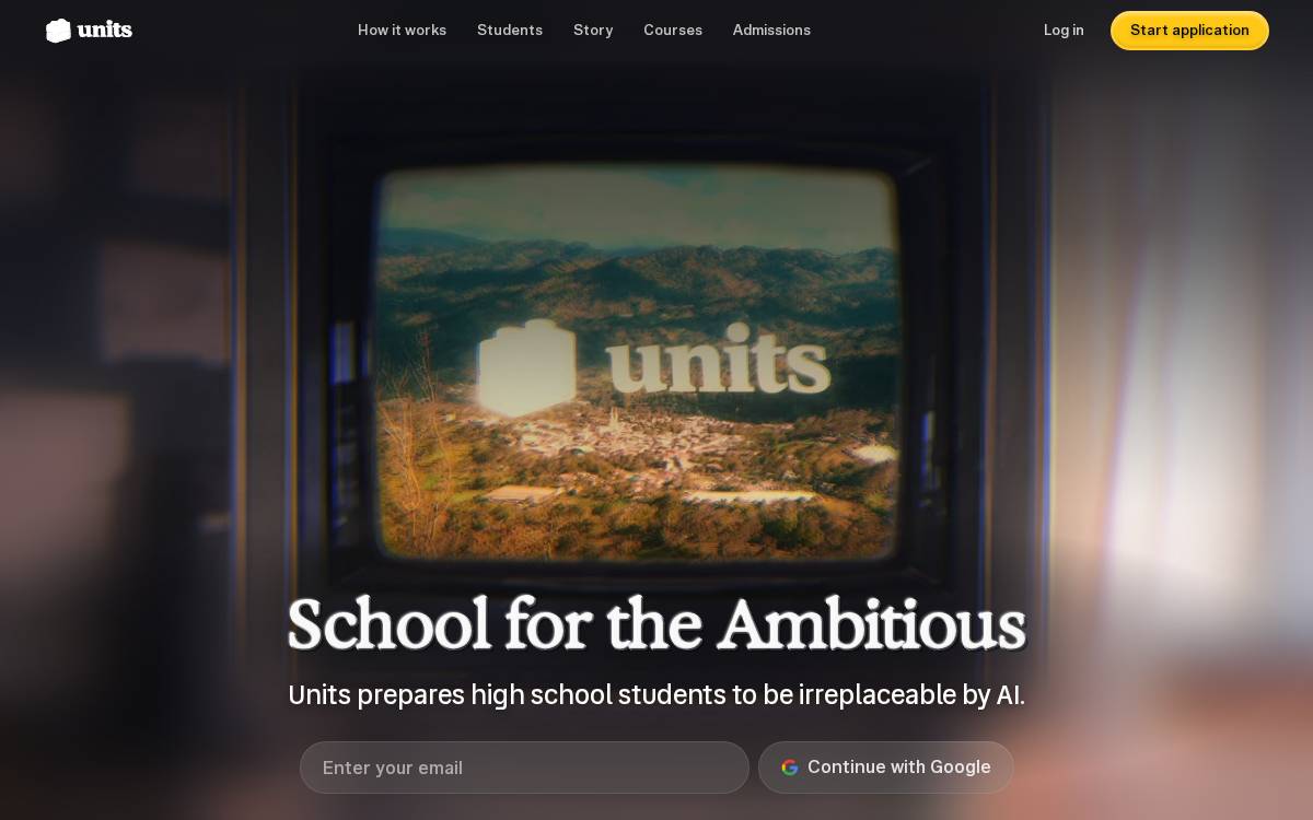 Units website preview
