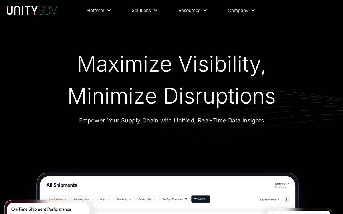 Unity SCM website preview