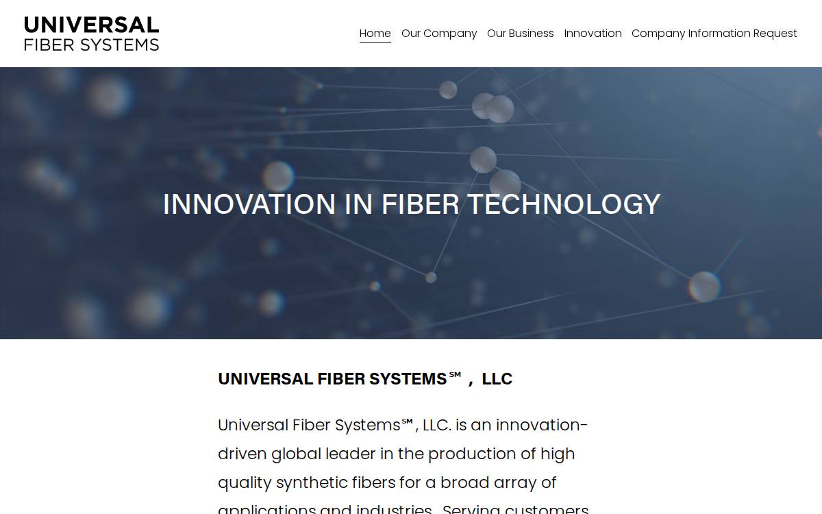 Universal Fiber Systems website preview