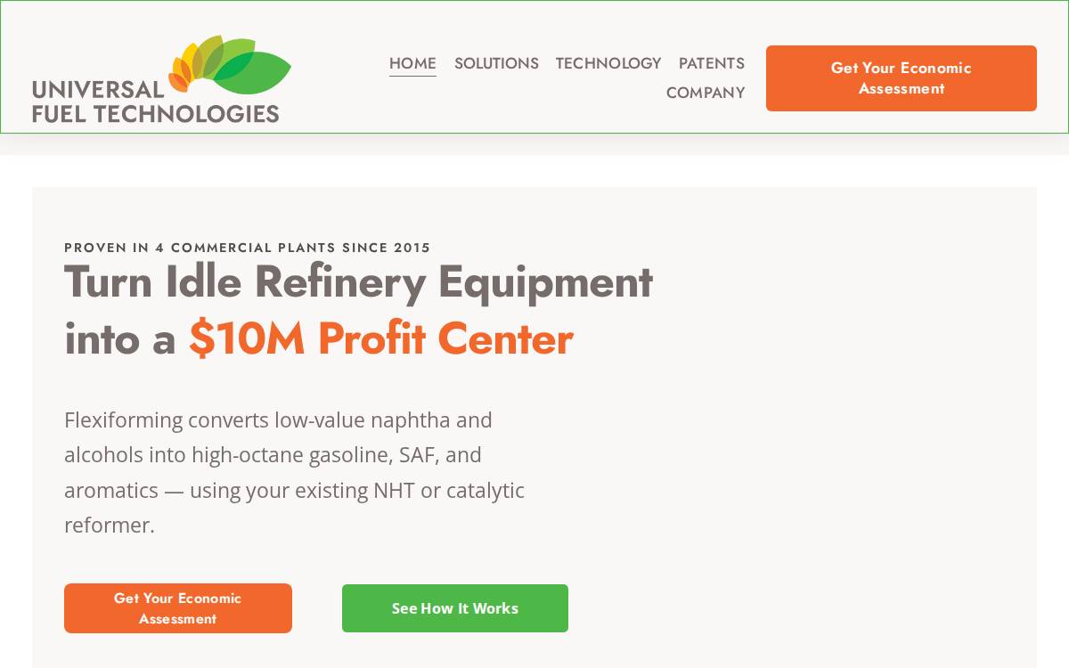 Universal Fuel Technologies website preview
