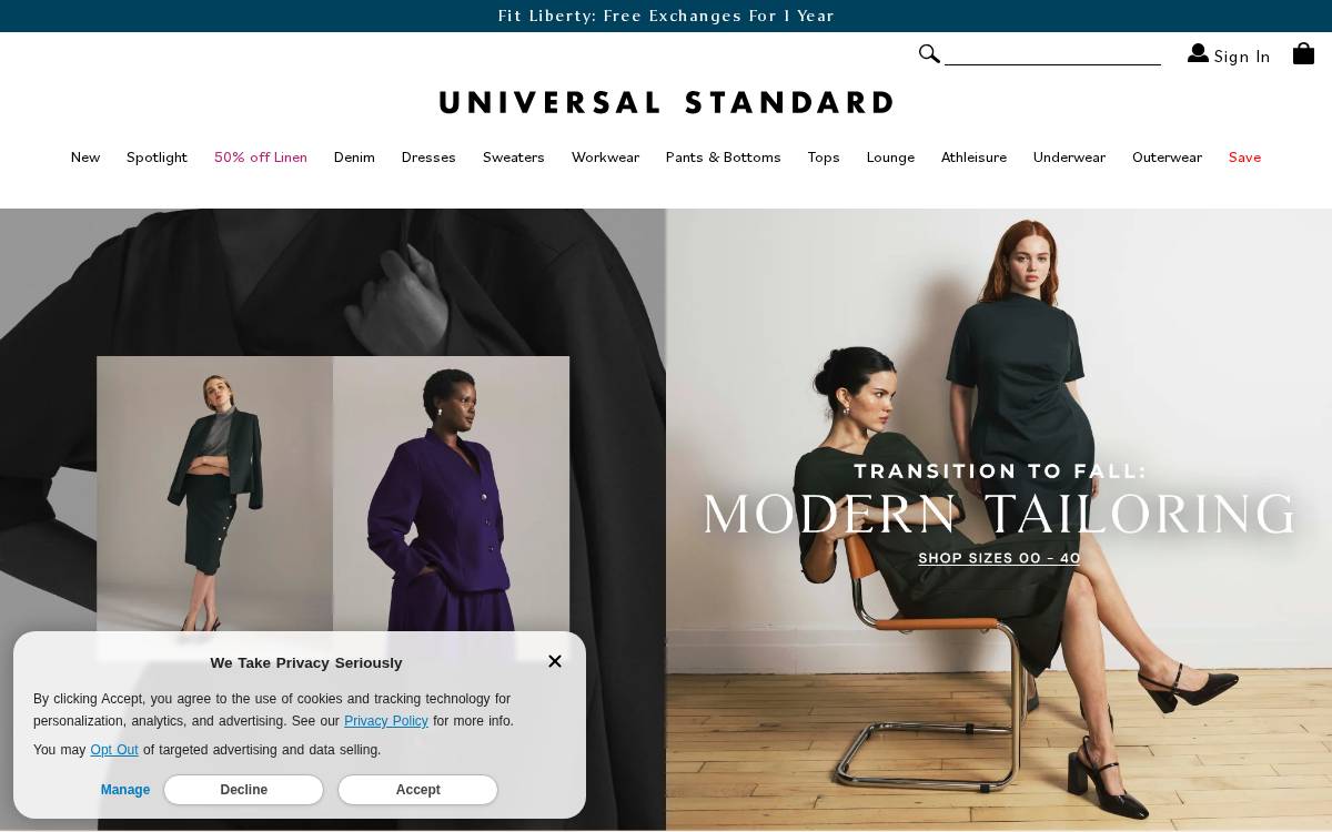 Universalstandard website preview