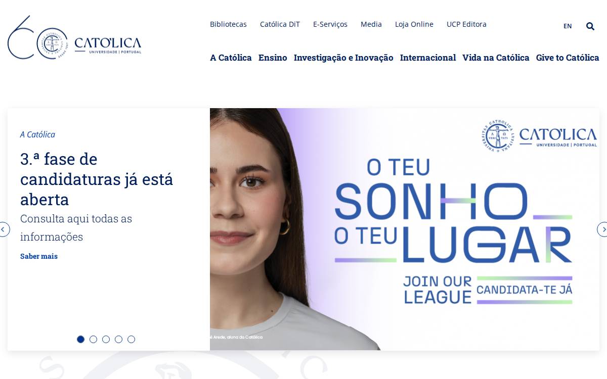 Universidade Católica Portuguesa website preview