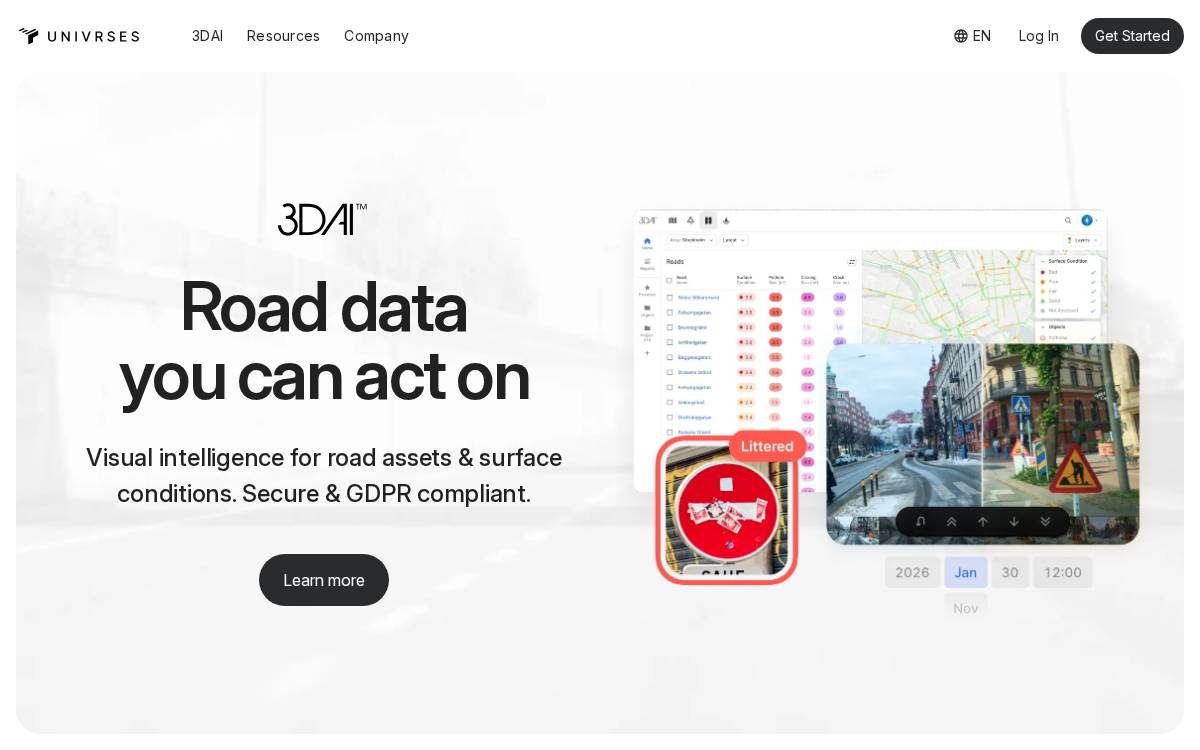 Univrses website preview