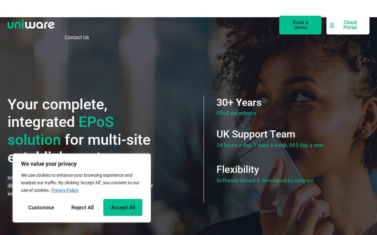 Uniware website preview