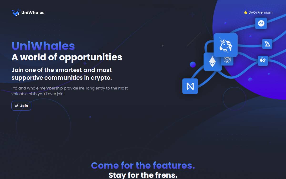 Uniwhales website preview