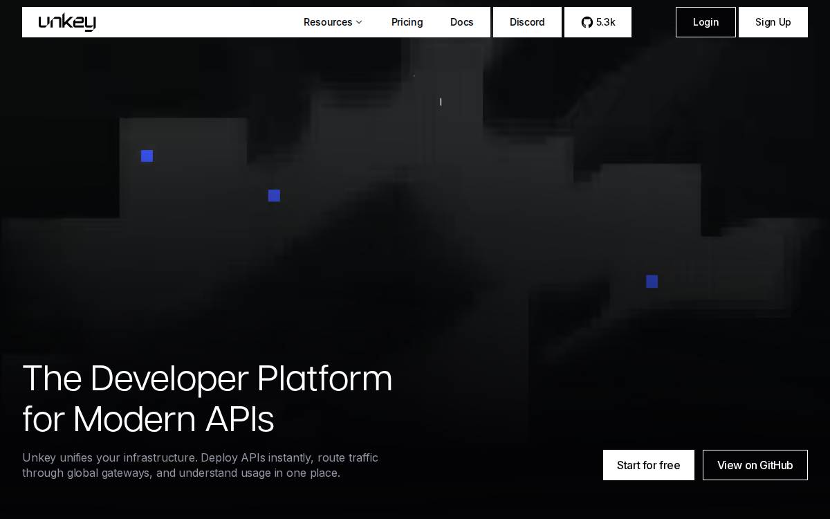 Unkey website preview