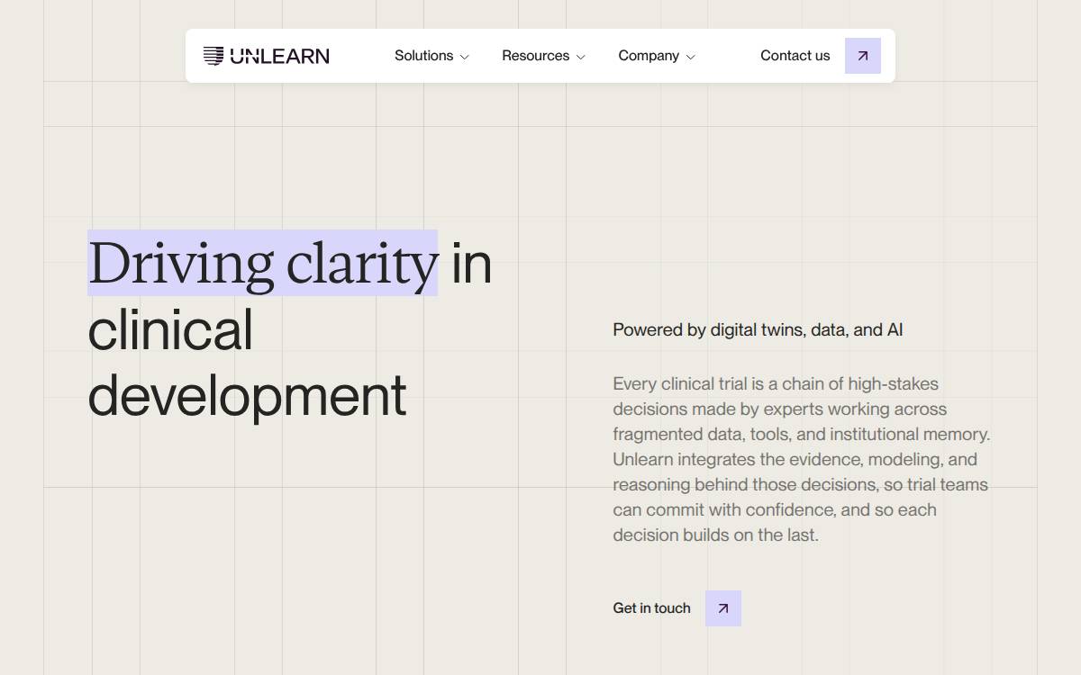Unlearn website preview